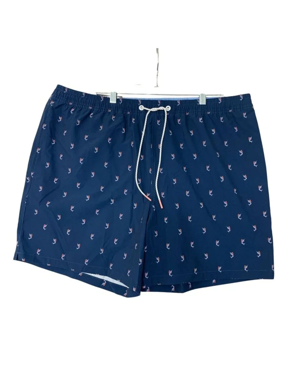 NWT Bonobos Men's XXL Swim Shorts Dark Blue Fish Printed Lined